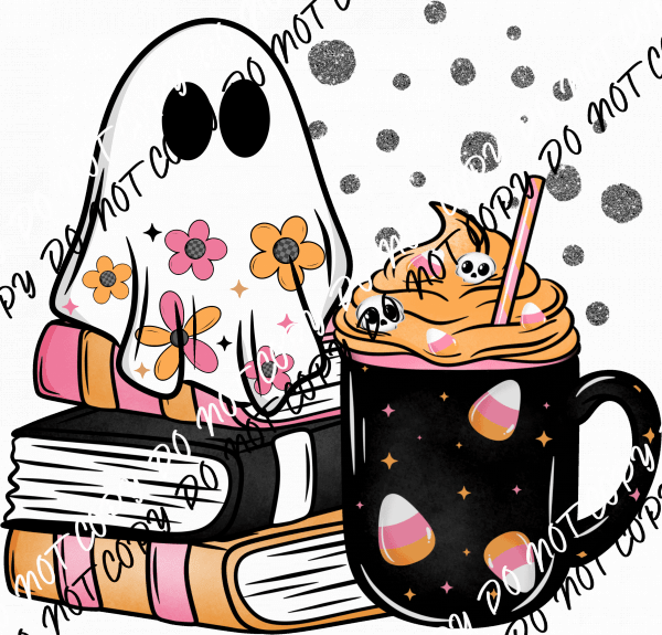 Spooky Reads and Lattes DTF Transfer - We Print U Press DTF Transfers