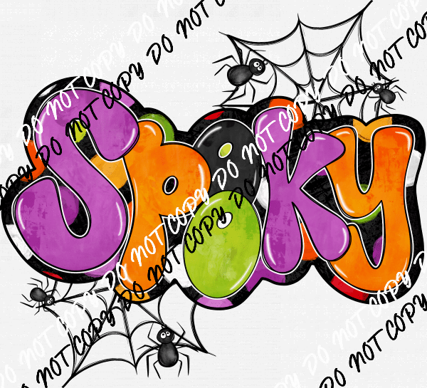 Spooky Retro Doodle Spiderweb DTF Transfer - We Print U Press DTF Transfers