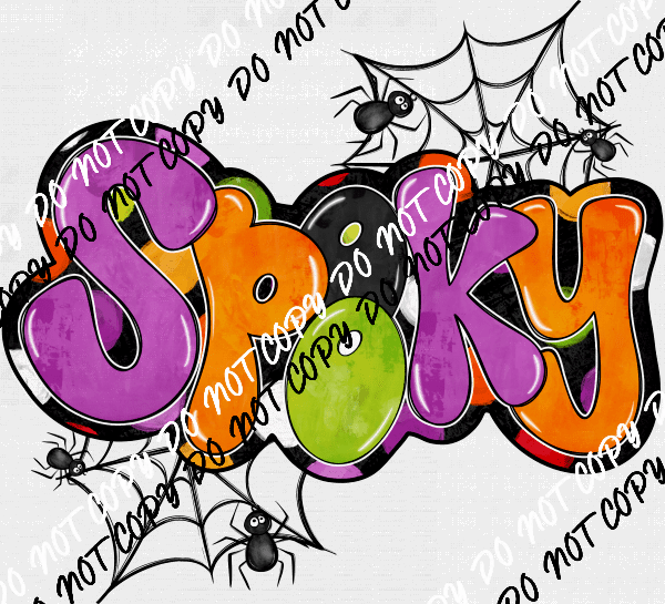 Spooky Retro Doodle Spiderweb DTF Transfer - We Print U Press DTF Transfers