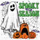 Spooky Season Ghost With Pumpkins Dtf Transfer