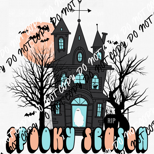 Spooky Season Haunted House DTF Transfer - We Print U Press DTF Transfers