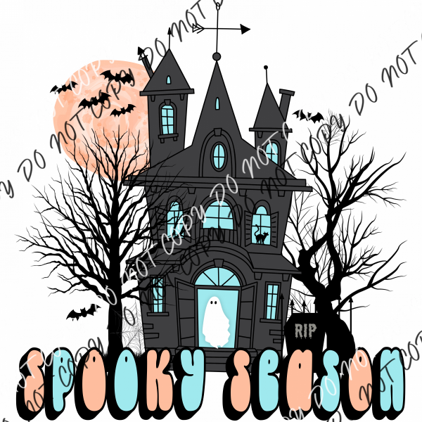 Spooky Season Haunted House Dtf Transfer