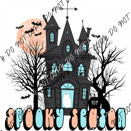 Spooky Season Haunted House Dtf Transfer