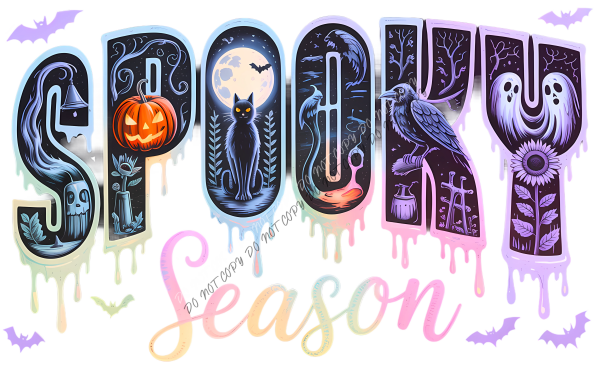 Spooky Season Neon Font DTF Transfer RTP DTF Transfers