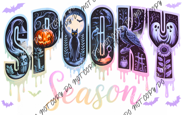 Spooky Season Neon Font DTF Transfer RTP DTF Transfers
