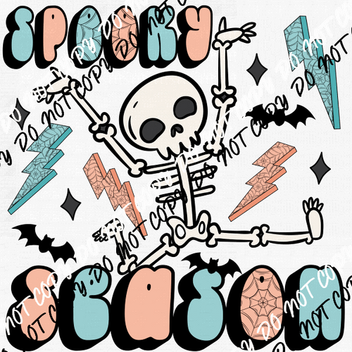 Spooky Season Skeleton DTF Transfer - We Print U Press DTF Transfers