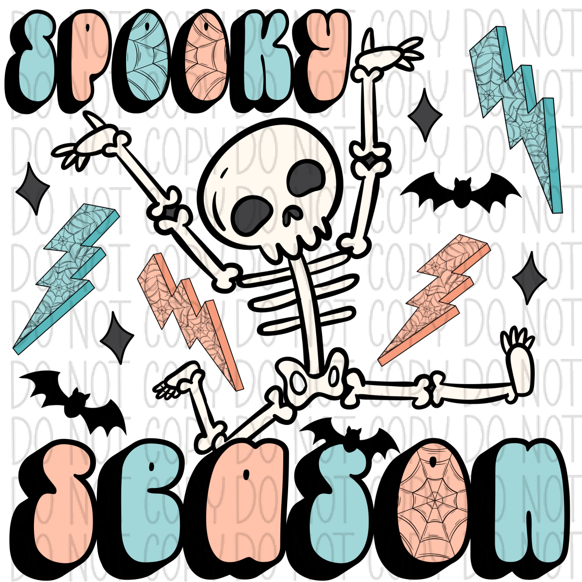 Spooky Season Skeleton Dtf Transfer Transfers