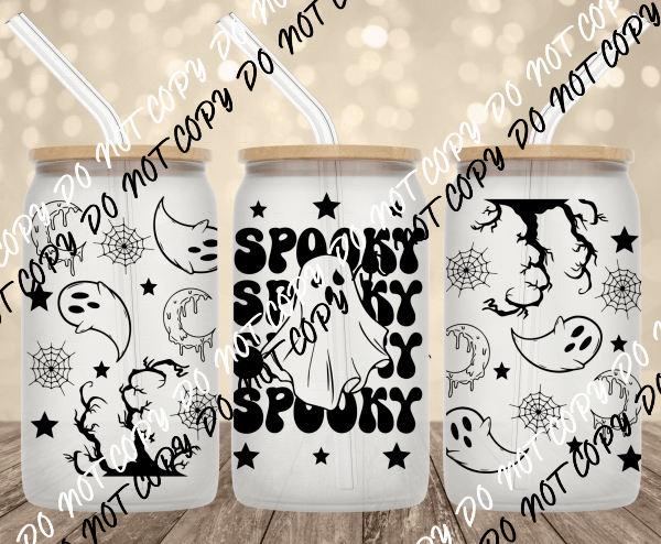 Spooky Spooky Spooky UV Transfer for 16 oz Glass Can - We Print U Press DTF Transfers