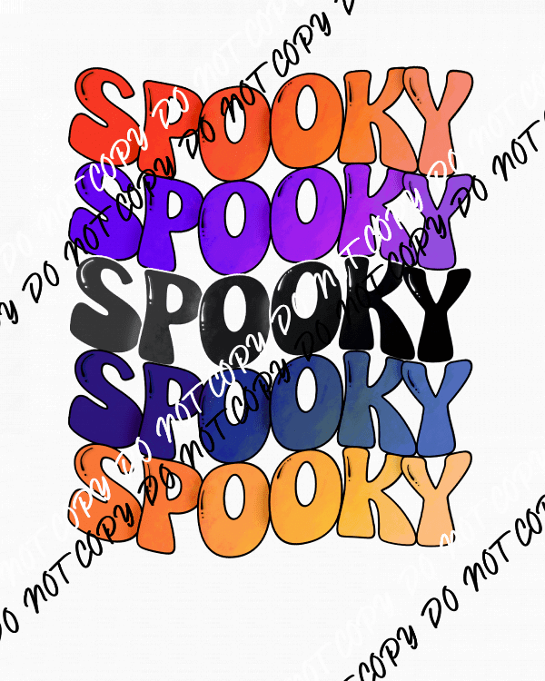 Spooky Spooky Wavy Text DTF Transfer - We Print U Press DTF Transfers