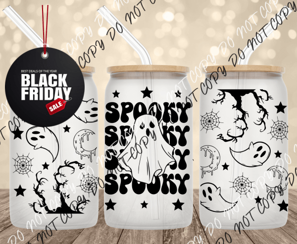 Spooky Spooky Spooky UV Transfer for 16 oz Glass Can Tumblers