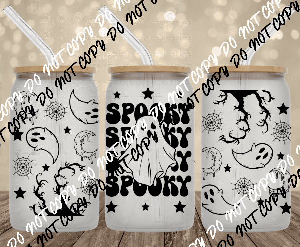 Spooky Spooky Spooky UV Transfer for 16 oz Glass Can - We Print U Press DTF Transfers