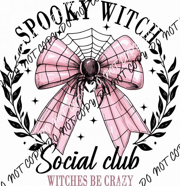 Spooky Witch Social Club Pink DTF Transfer - We Print U Press DTF Transfers