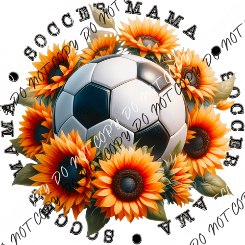 Sport Mama With Sunflowers (Choose Sport) Dtf Transfer Pocket Size 3”X3” / Soccer Rtp Transfers