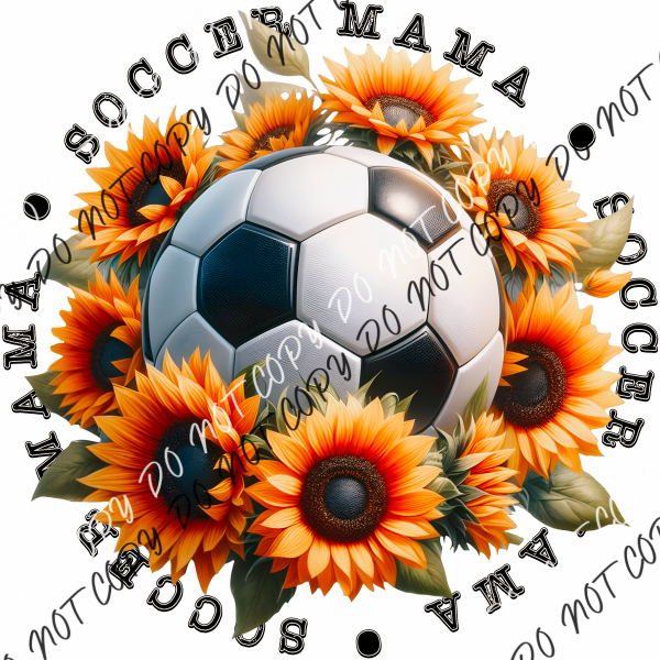 Sport Mama With Sunflowers (Choose Sport) Dtf Transfer Pocket Size 3”X3” / Soccer Rtp Transfers