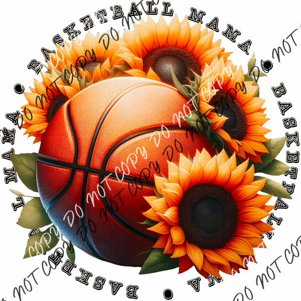 Sport Mama With Sunflowers (Choose Sport) Dtf Transfer Pocket Size 3”X3” / Basketball Rtp Transfers