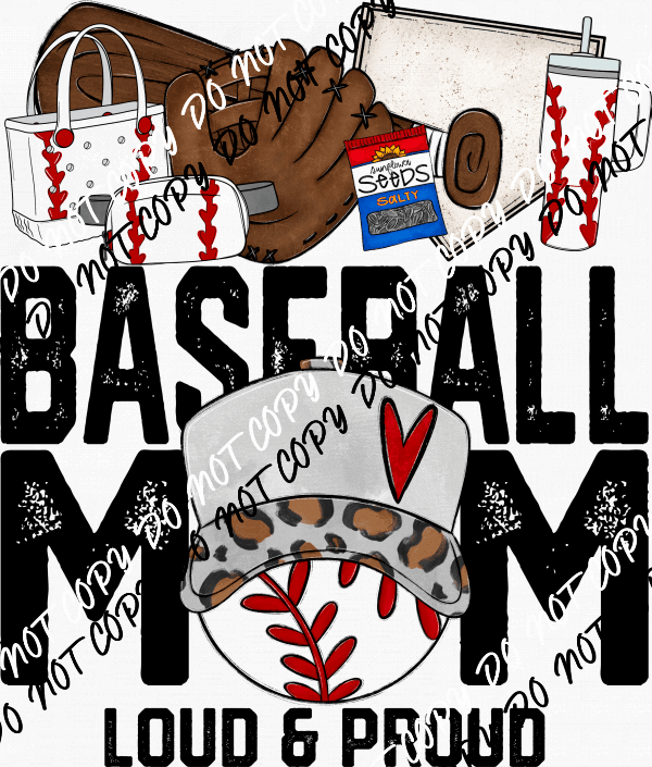 Sport Mom Loud and Proud with Gear (Choose Sport) DTF Transfer - We Print U Press DTF Transfers