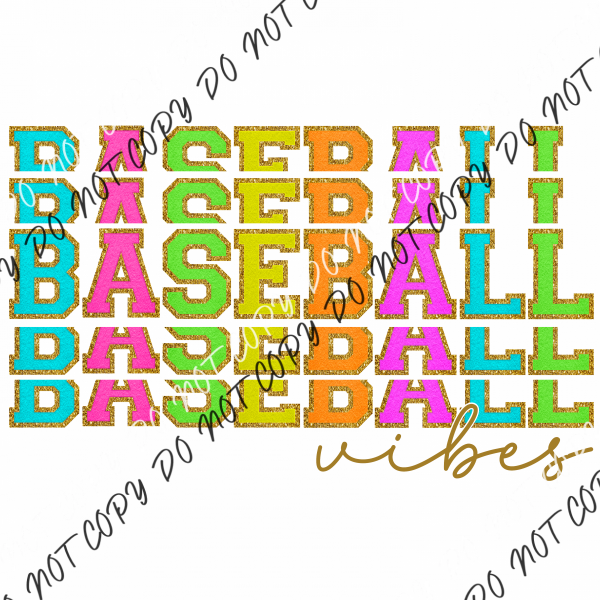 Baseball Vibes Bright Stacked Transfer Rtp Dtf Transfers