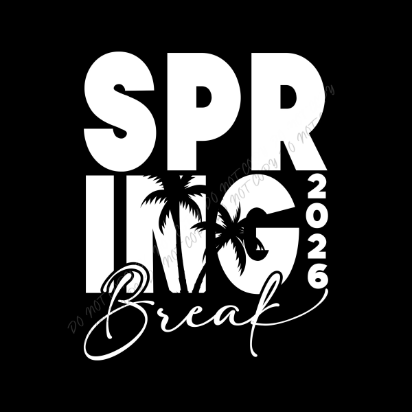 Spring Break 2026 Palm Silhouette DTF Transfer - RTP DTF Transfer