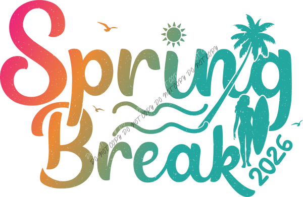 Spring Break 2026 Surfer DTF Transfer RTP DTF Transfers