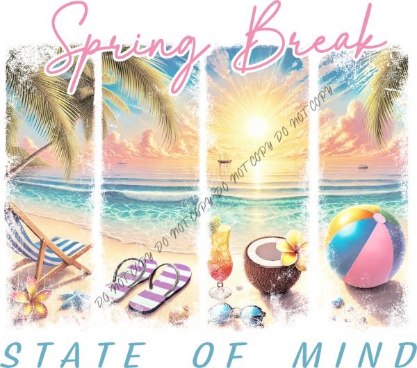 Spring Break State of Mind DTF Transfer