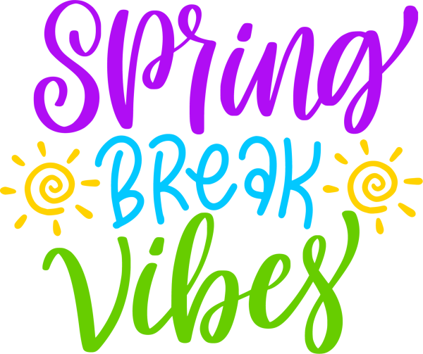 Spring Break Vibes Bright Text DTF Transfer RTP DTF Transfers