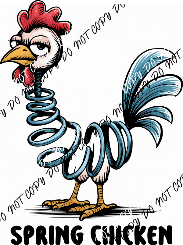 Spring Chicken DTF Transfer - We Print U Press DTF Transfers