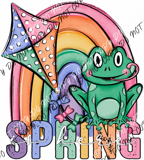 Spring Is Here Frog DTF Transfer - We Print U Press DTF Transfers