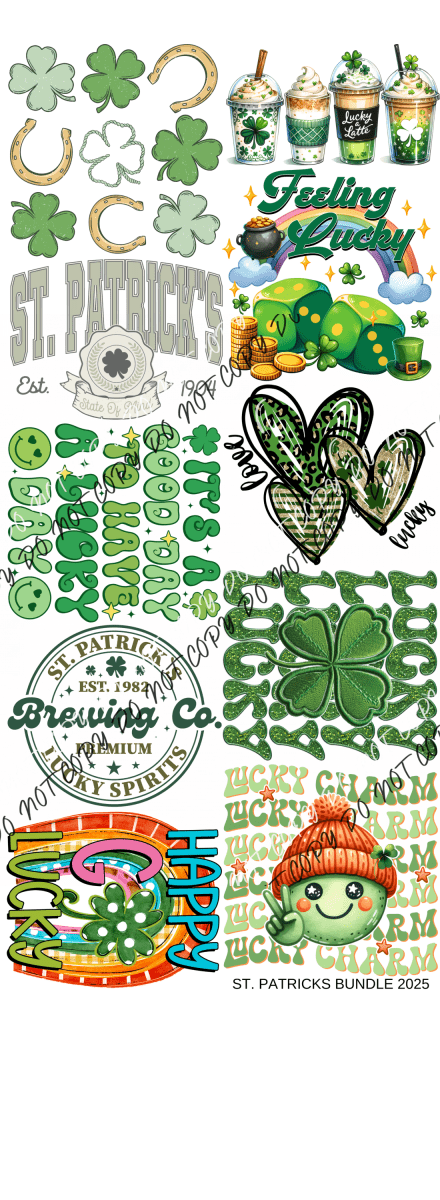 St. Patrick's Day 2025 DTF Transfer Bundle - We Print U Press DTF Transfers