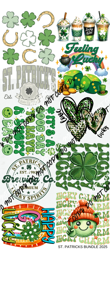 St. Patrick's Day 2025 DTF Transfer Bundle - We Print U Press DTF Transfers