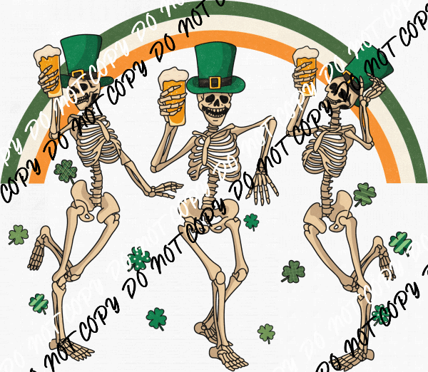 St. Patrick's Day Dancing Skeletons DTF Transfer - We Print U Press DTF Transfers