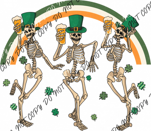 St. Patrick’s Day Dancing Skeletons Dtf Transfer