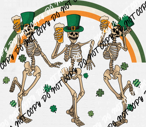 St. Patrick's Day Dancing Skeletons DTF Transfer - We Print U Press DTF Transfers
