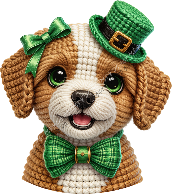 St. Patrick’s Day Dog Faux Yarn DTF Transfer RTP DTF Transfers