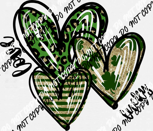 St. Patrick's Day Lucky Hearts DTF Transfer - We Print U Press DTF Transfers