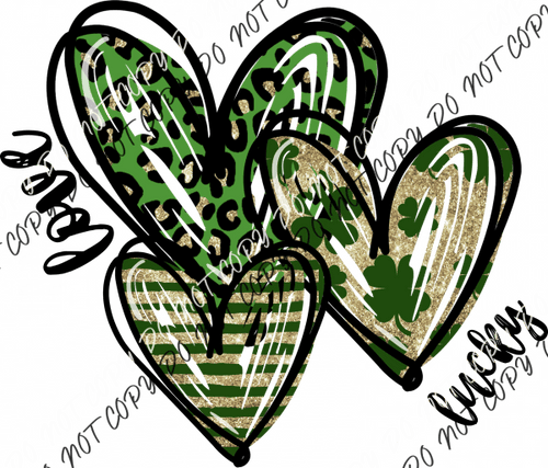 St. Patrick’s Day Lucky Hearts Dtf Transfer