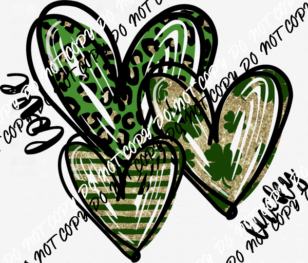 St. Patrick's Day Lucky Hearts DTF Transfer - We Print U Press DTF Transfers