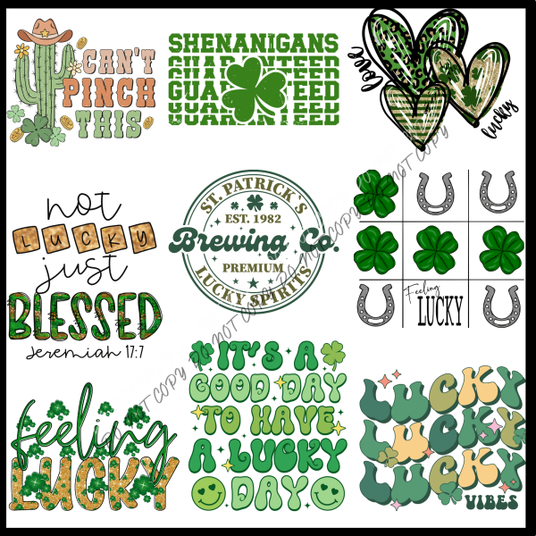 ST PATRICKS DAY MINI UV TRANSFER BUNDLE - We Print U Press DTF Transfers