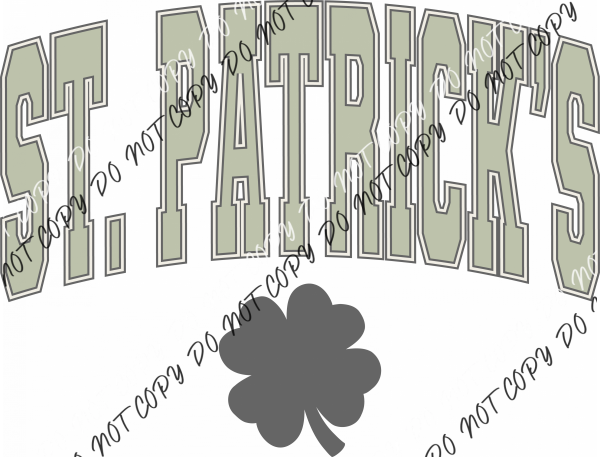 St. Patricks Varsity Lettering Shamrock Dtf Transfer Rtp Transfers