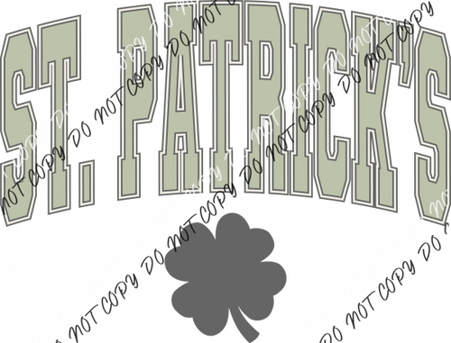 St. Patricks Varsity Lettering Shamrock Dtf Transfer Rtp Transfers