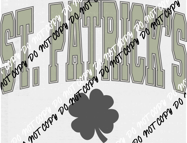 St. Patrick's Varsity Lettering Shamrock DTF Transfer - We Print U Press DTF Transfers