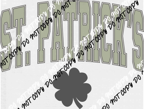 St. Patrick's Varsity Lettering Shamrock DTF Transfer - We Print U Press DTF Transfers