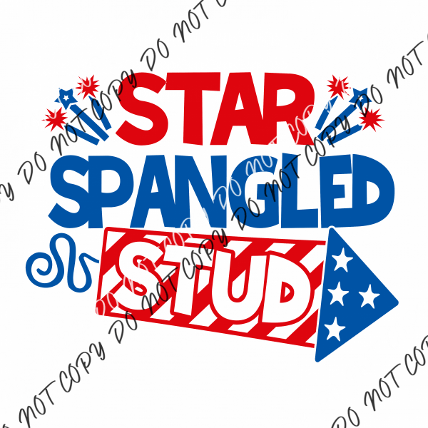 Star Spangled Stud Patriotic Dtf Transfer