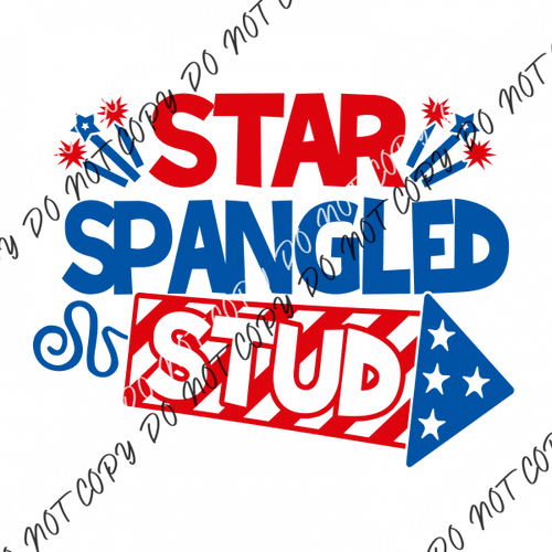 Star Spangled Stud Patriotic Dtf Transfer