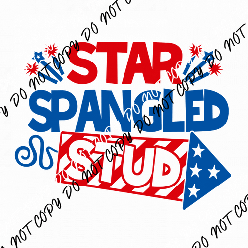 Star Spangled Stud Patriotic DTF Transfer - We Print U Press DTF Transfers