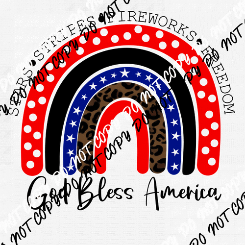 Stars Stripes Fireworks Freedom Patriotic DTF Transfer - We Print U Press DTF Transfers