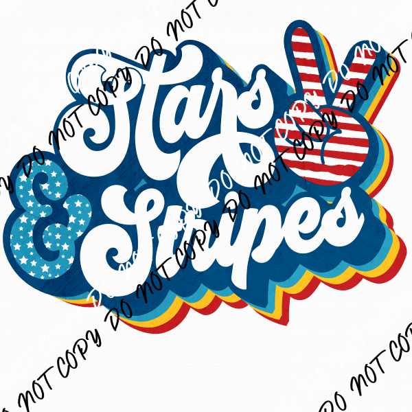 Stars & Stripes Peace DTF Transfer - We Print U Press DTF Transfers