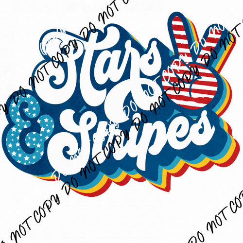 Stars & Stripes Peace DTF Transfer - We Print U Press DTF Transfers