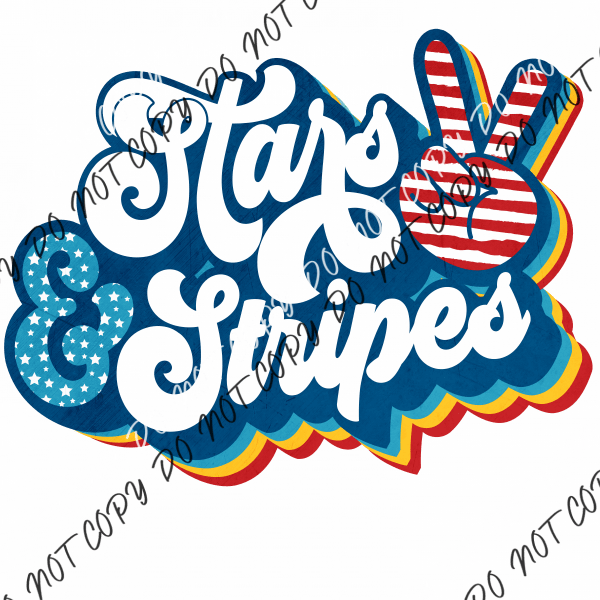 Stars & Stripes Peace Dtf Transfer