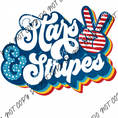 Stars & Stripes Peace Dtf Transfer