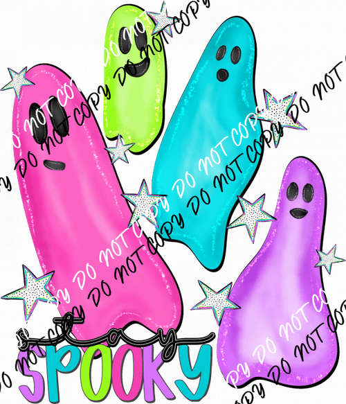 Stay Spooky Bright Ghosts DTF Transfer - We Print U Press DTF Transfers